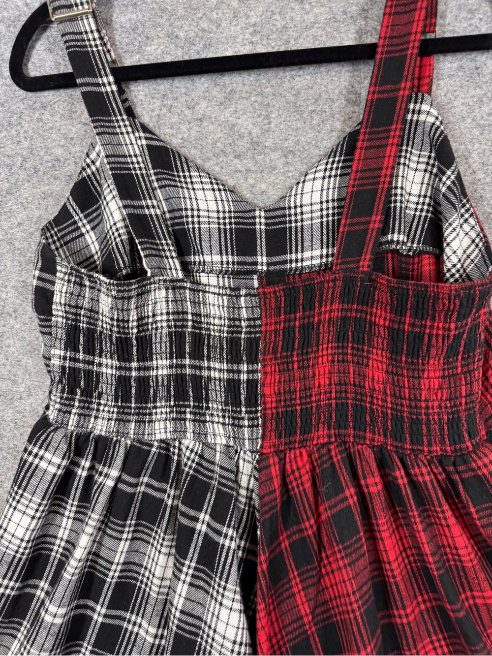 Y2K Goth Grunge Emo Red Black White Plaid Sundress XL Punk Rock Dark Romantic - Picture 15 of 16